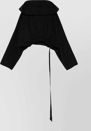 Rick Owens cropped hooded tunic featuring drawstring detail