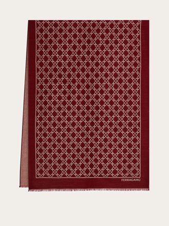 Ferragamo Donna Stola Gancini jacquard con lurex Rosso