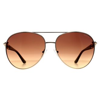 Guess Aviator Shiny Pale Gold Brown Gradient GU00158 voor dames