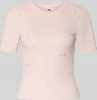 Only Slim Fit T-Shirt aus Baumwoll-Mix Modell FEMKE in Rosa, Gr&ouml;&szlig;e XL
