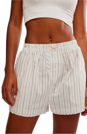 Free People Day to Day Boxer Shorts in Ivory Combo at Nordstrom Rack, Size X-Small