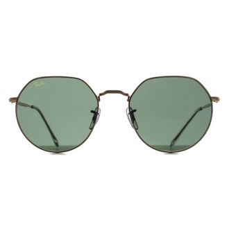 Ray-Ban Round Unisex Gold Green RB3565 Jack Metal - One Size