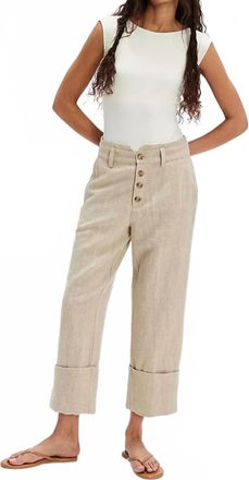 Free People Parkway Cuffed Trousers In Beige