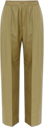 Kenzo Wollen wijde pijpen broek - Dames - Wijde Broeken - Groen - S - Wol - Broeken
