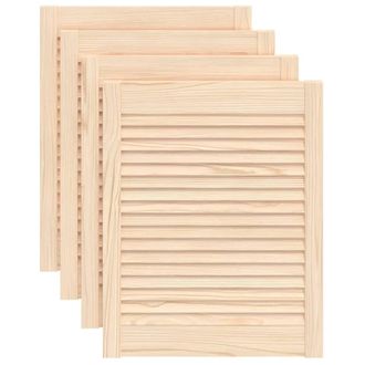 vidaXL Puertas De Armario De Lamas 4 Uds Madera De Pino 61,5x49,4 Cm Vidaxl