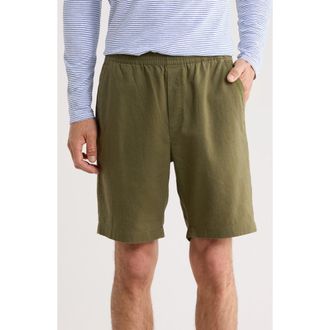 Vince Linen & Cotton Pull-On Shorts in Olive Green at Nordstrom Rack, Size X-Large