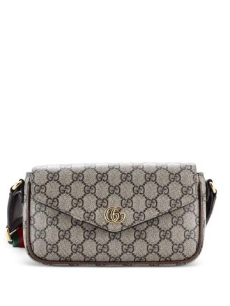 Gucci Ophidia Envelope Flap GG Coated Canvas Mini shoulder bag - Brown