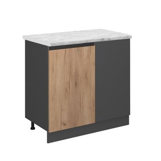 Vicco Armario De Esquina R-line, Roble Dorado, 86 Cm Et M&aacute;rmol