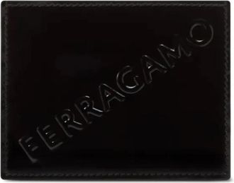 Ferragamo Diagonaal Logo Kaarthouder - Dames - Portefeuilles - Zwart - ONE Size - Leer - Accessoires