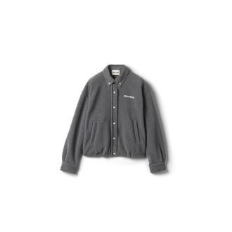 Miu Miu Fleece Blouson Jacket, Woman, Grey, Size 36