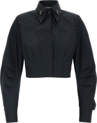 Elisabetta Franchi Bustier Shirt - Dames - Overhemden - Zwart - S - Katoen - Overhemden