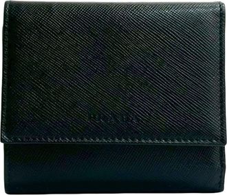 Prada Black Leather Wallet (Tri-Fold) (Pre-Owned)