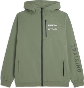 Freddy Felpa cappuccio zip con logo e dettagli tecnici