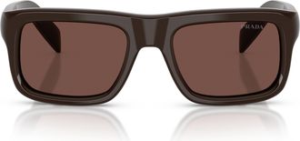 Prada 0pr D11s Bold Rectangular Frame Acetate Sunglasses