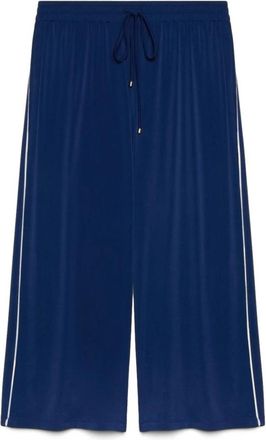 Fiorella Rubino Cropped Jersey Broek - Dames - Vrijetijds broeken - Blauw - XS - Polyester - Broeken