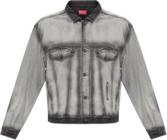 Diesel D-Denver-Fsi Trucker Jacket - unisex - Spijkerjassen - Grijs - M - Katoen - Jassen