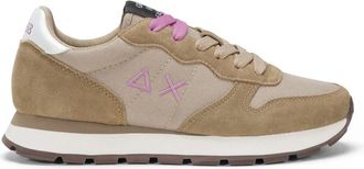 Sun 68 Sneakers, female, Brown, 3 UK, Beige Leather and Fabric Casual Sneaker