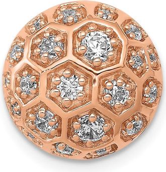 Diamond2Deal 14k Rose Gold Lab Grown Diamond Honeycomb Chain Slide Pendant (0.5ct, VS, G-H)