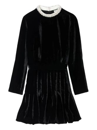 Sandro velvet mini dress - women - Fabric - 40 - Black