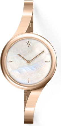 Vanna Claire Gemstone Watch in White Pearl-Rose Gold at Nordstrom