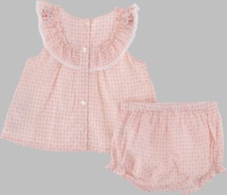 Tartine Et Chocolat Check Floral Cotton Shirt and Shorts Set - Pink