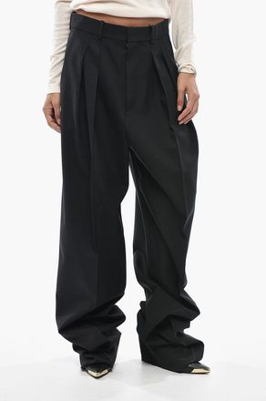 Saint Laurent Pantaloni a Una Pince in Lana a Vita Alta Saint Laurent
