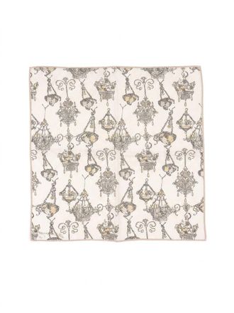 Givenchy Chandelier-Print Silk Pocket Square - Beige