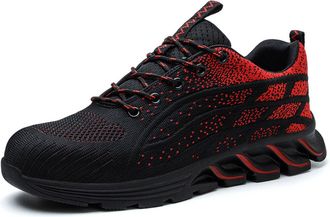 Generic Mens Shoes Casual, Mens Shoes Outdoor Fishing Anti Slip Water Resistant Footwear with Comfortable Breathable Lining Red