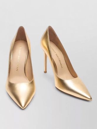 Stuart Weitzman power pumps metallic pointed toe stiletto