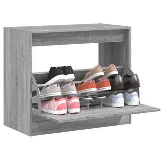 vidaXL Vidaxl - Zapatero De Madera De Ingenier&iacute;a Gris Sonoma 80x42x69 Cm