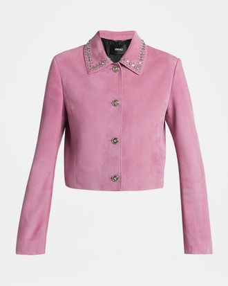 Versace Studded Lamb Suede Jacket