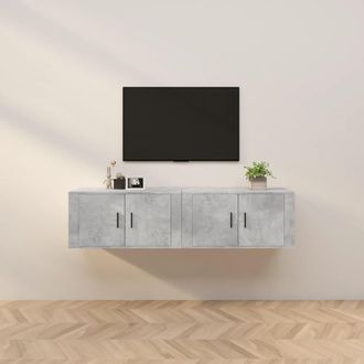 vidaXL Vidaxl - Muebles Para Tv De Pared 2 Uds Gris Hormig&oacute;n 80x34,5x40 Cm