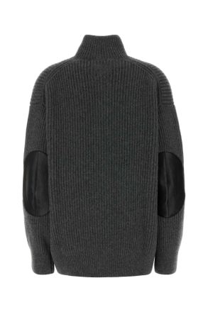 Prada Womens Dark Grey Cashmere Oversize Cardigan Ardesia Ws-Bufalo Maglieria