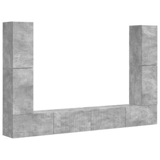 vidaXL Conjunto De Mueble De Tv 8 Pcs Gris Concreto Vidaxl