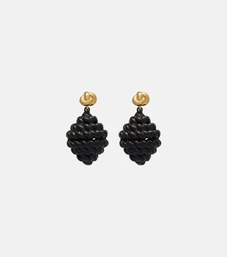 Toteme Rope gold-plated enamel drop earrings