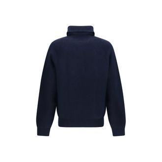 Prada Half-Zip Wool and Cashmere Sweatshirt - Navy