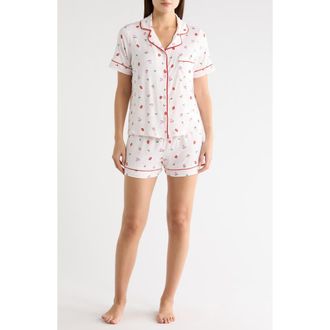 Jaclyn Notch Collar Short Sleeve Top & Shorts Pajamas in Summer Days at Nordstrom Rack, Size X-Large