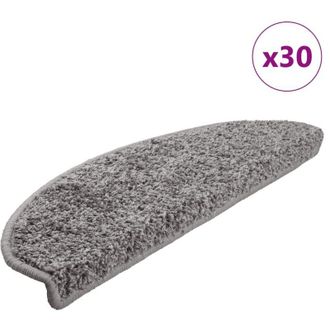 vidaXL Vidaxl - Felpudos Para Escaleras 30 Unidades 65x21x4 Cm Gris Semicircular Grande