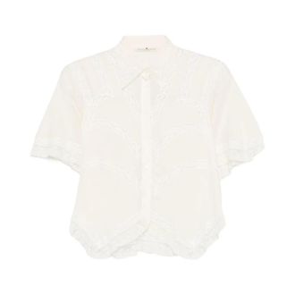Ermanno Scervino Shirts, female, White, Size: XS Embroidered Cotton Shirt
