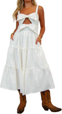 So Me Cut Out Bow Tiered Dress In White