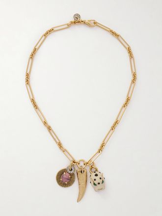 Maison Mayle Collana Con Finitura Oro, Cristalli E Rodonite Soli Gato - Multicolore