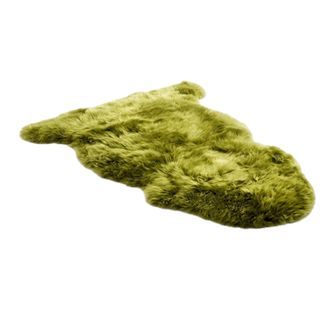 Infinity Leather Genuine Green Sheepskin Natural Silky Soft Fluffy Real Wool Rug