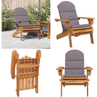 vidaXL Sedia Adirondack da Giardino con Cuscini Legno Massello Acacia - Sedia Adirondack - Cuscini per seduta