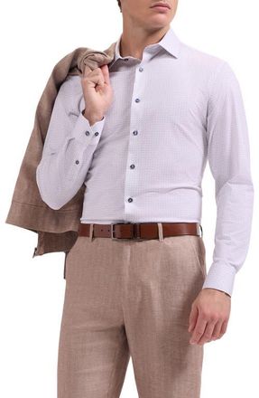 Bugatchi James OoohCotton Geometric Print Button-Up Shirt in Pink at Nordstrom, Size Xxx-Large