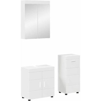 vidaXL Bathroom Furniture Set with Drawer TULUM White Engineered Wood vidaXL
