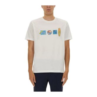 Paul Smith T-shirt in Cotone con Stampa Grafica - - Tops - Uomo - Bianco - S