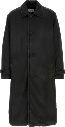 Maison Margiela Black Cotton Blend Overcoat
