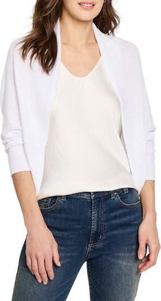 Nic+Zoe Cotton Blend Shrug Cardigan in Paper White at Nordstrom Rack, Size Xx-Large