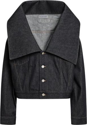Balenciaga Chaqueta Boxy con Cuello Alto - Jackets - Mujer - Azul - S
