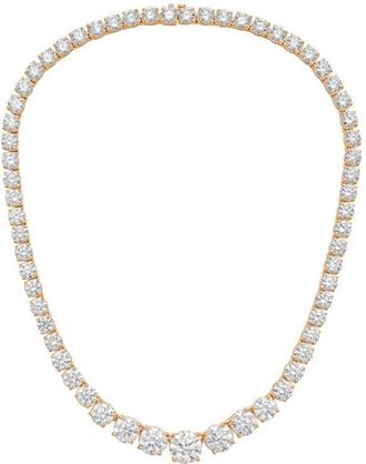 Diana M. Jewels 14kt Rose Gold 72cts lab grown Round diamond 4 Prong Graduated tennis necklace